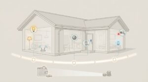 Smart home blueprint showing phased upgrades, budget planning, and connected devices