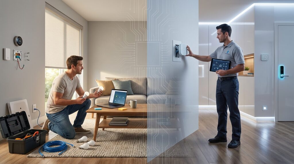 DIY vs pro smart home setup: hands‑on tools, devices and professional electrician